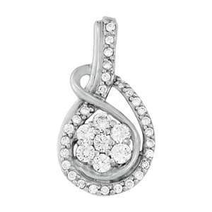 Love Knot Fashion Pendant — White Gold