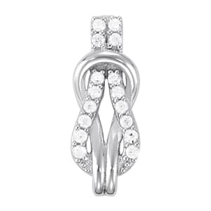 Love Knot Fashion Pendant — White Gold