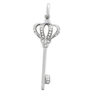 Crown Key Pendants — White Gold