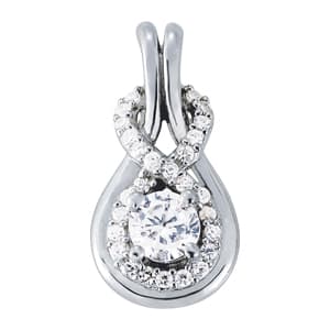 Pendants Love Knot — 1 CT — White Gold