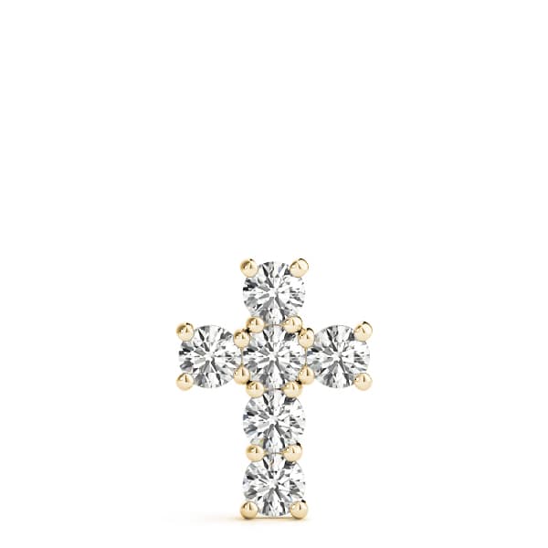 Cross Pendant (1.2 ct. tw.), On hand view in yellow gold