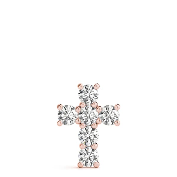 Cross Pendant (1.2 ct. tw.), On hand view in rose gold