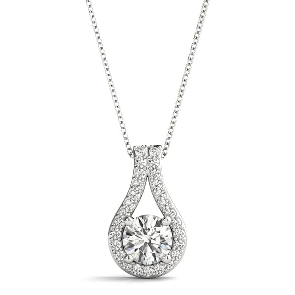 Round Drop Pendant — 1 CT — View 1