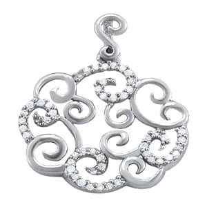 Cloud Circle Shape Fashion Pendant — White Gold