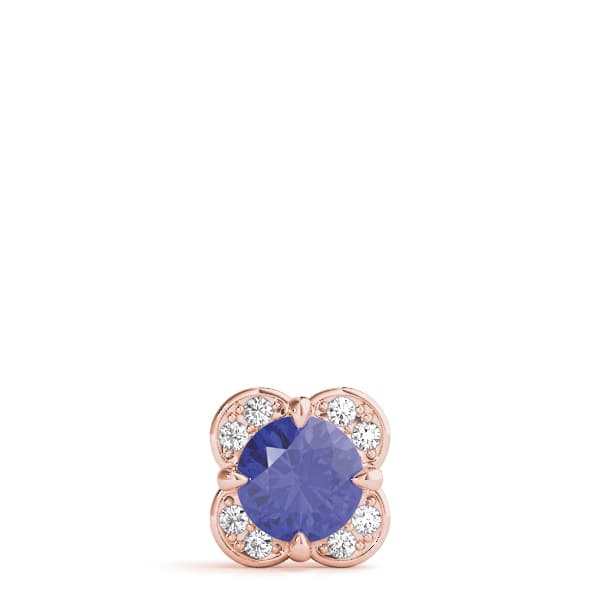 Prong Set Round Halo Pendant (0.16 ct. tw.), On hand view in rose gold