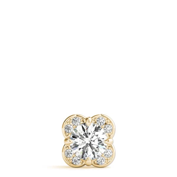 Prong Set Round Halo Pendant (0.06 ct. tw.), Top view in yellow gold
