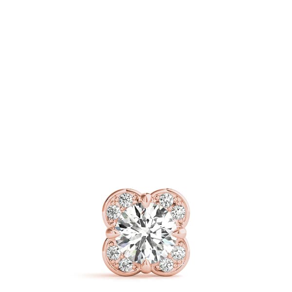 Prong Set Round Halo Pendant (0.16 ct. tw.), Top view in rose gold