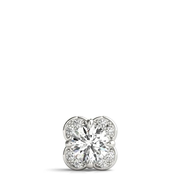 Prong Set Round Halo Pendant (0.06 ct. tw.), Top view in white gold or platinum