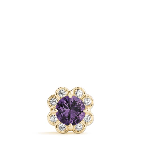 Halo Pendant (0.1 ct. tw.), On hand view in yellow gold