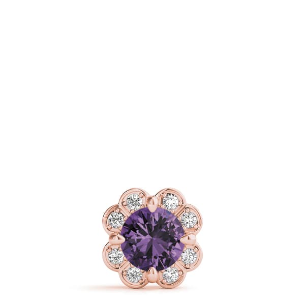 Halo Pendant (1/8 ct. tw.), On hand view in rose gold