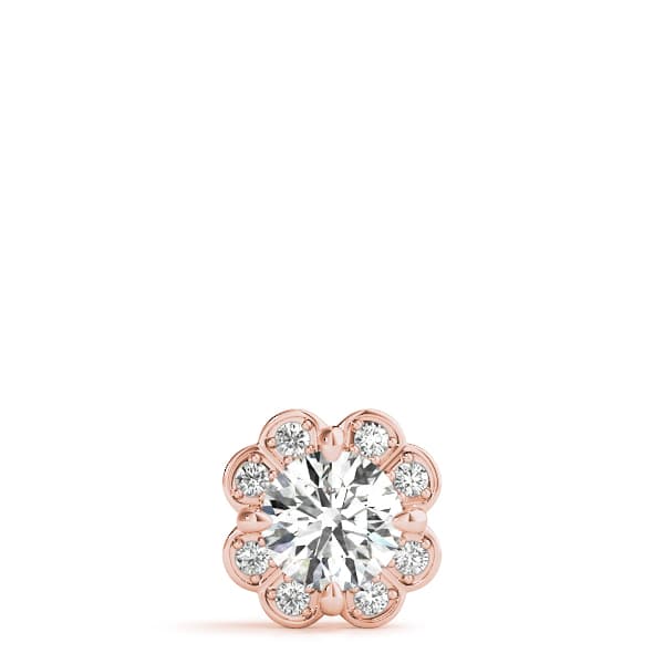 Halo Pendant (1/8 ct. tw.), Top view in rose gold