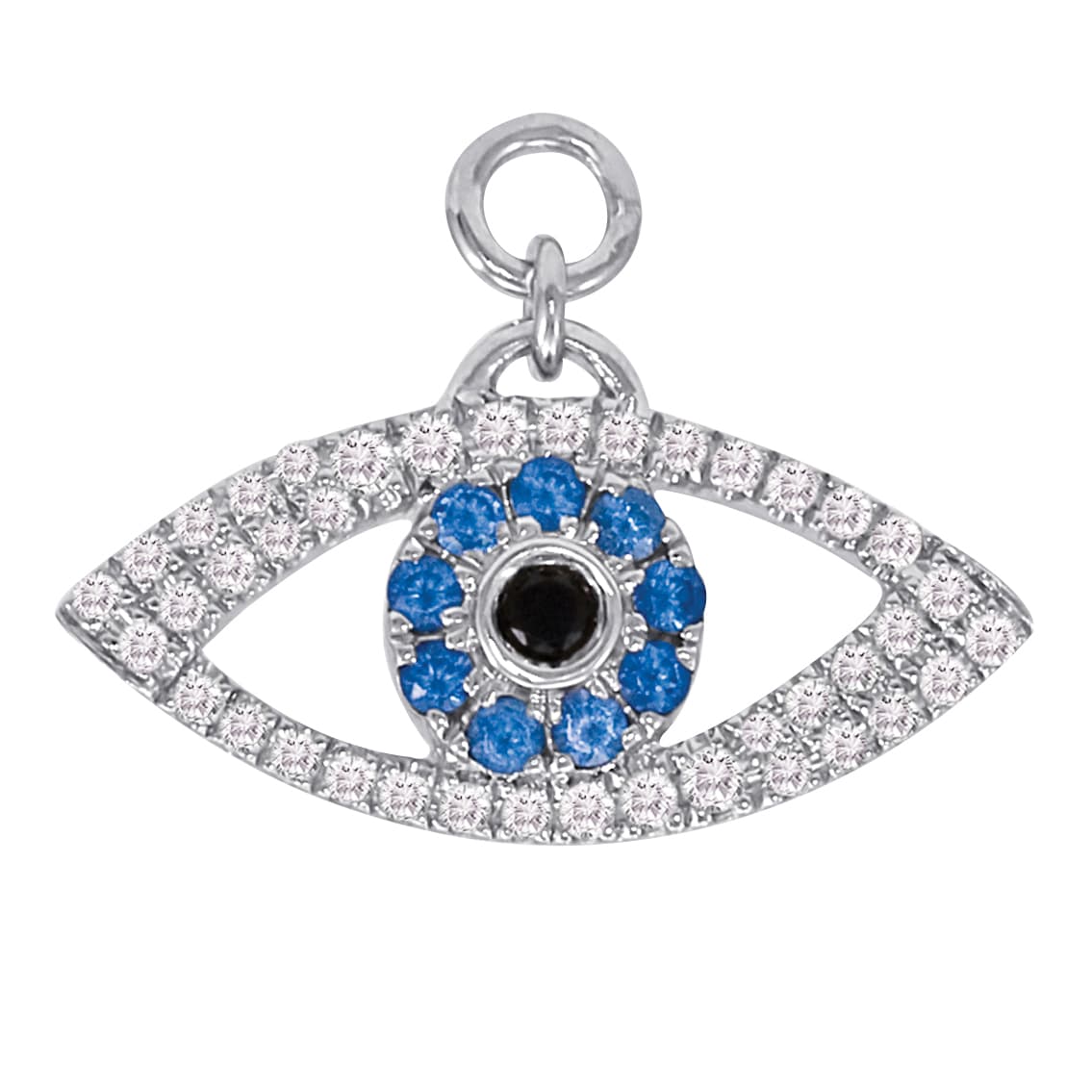 Evil Eye Pendant — White Gold