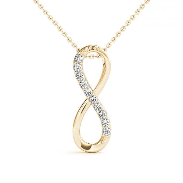 Infinity Fashion Pendant (0.1 ct. tw.), Front view in yellow gold