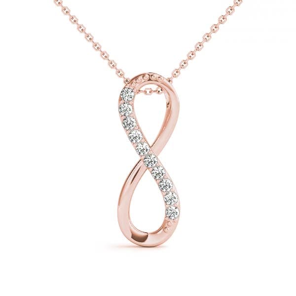Infinity Fashion Pendant (0.1 ct. tw.), Front view in rose gold