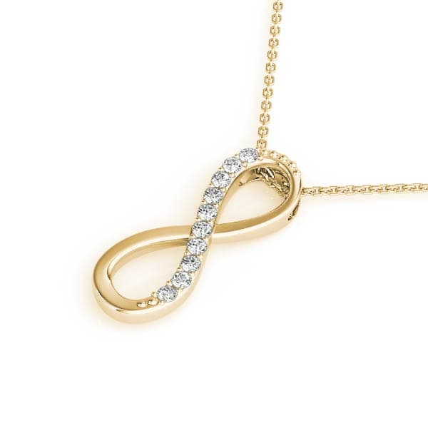 Infinity Fashion Pendant (0.1 ct. tw.), Side view in yellow gold