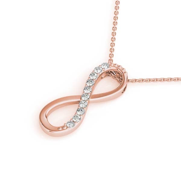 Infinity Fashion Pendant (0.1 ct. tw.), Side view in rose gold