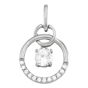 Solitaire Round Pendant — White Gold