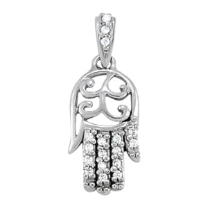 Hamsa Pendant — White Gold