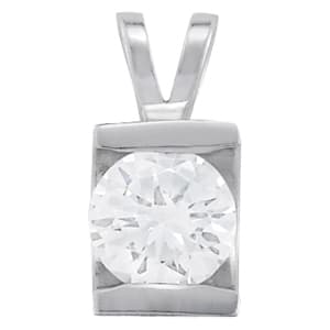 Pendants Solitaires — White Gold