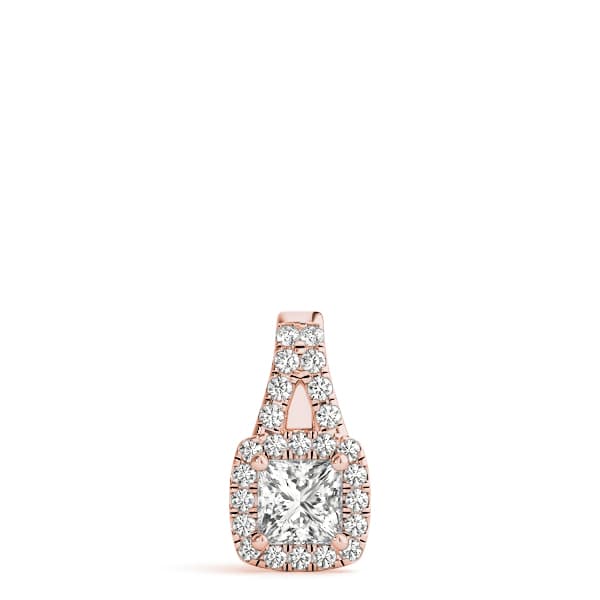 Cushion Halo Pendant (0.21 ct. tw.), On hand view in rose gold