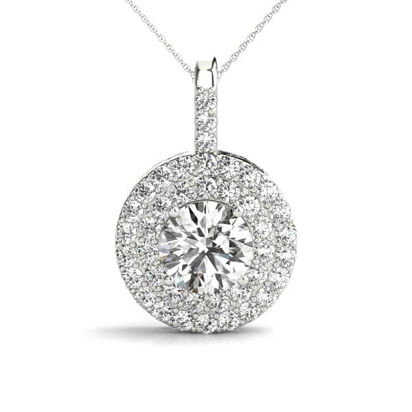 Circle Double Halo Round Pendant — View 1