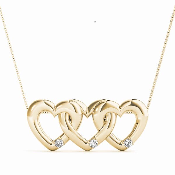 2 Row Cluster Pendant (0.09 ct. tw.), Front view in yellow gold