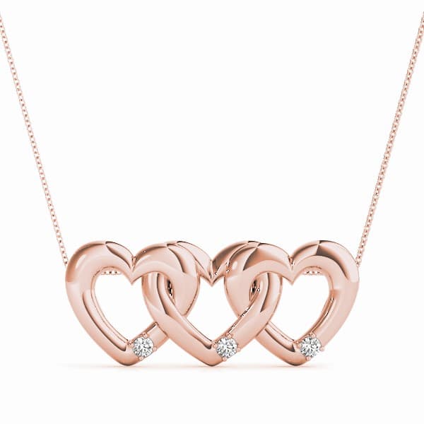 2 Row Cluster Pendant (0.09 ct. tw.), Front view in rose gold