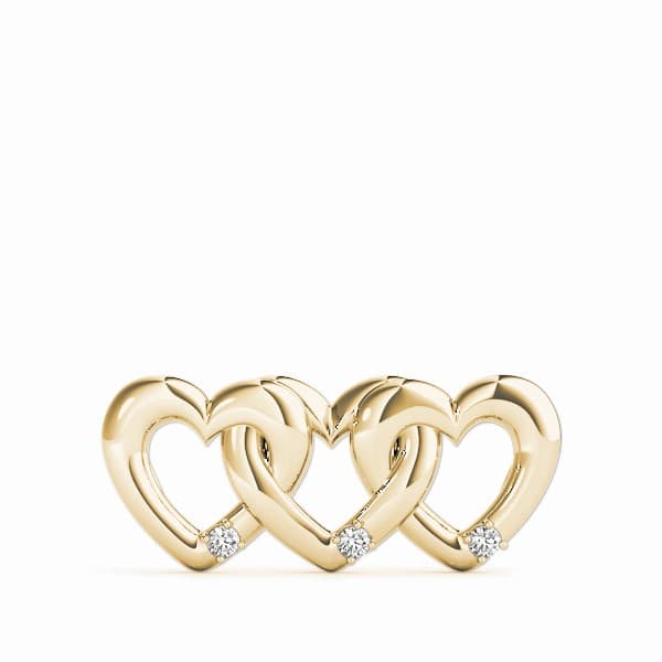 2 Row Cluster Pendant (0.09 ct. tw.), On hand view in yellow gold