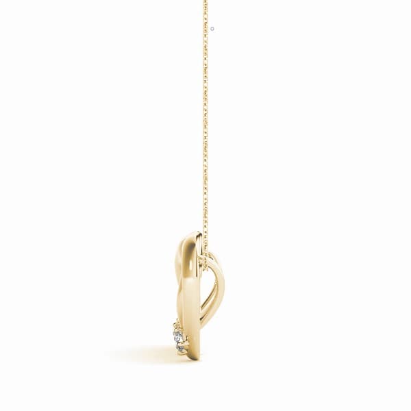2 Row Cluster Pendant (0.09 ct. tw.), Side view in yellow gold