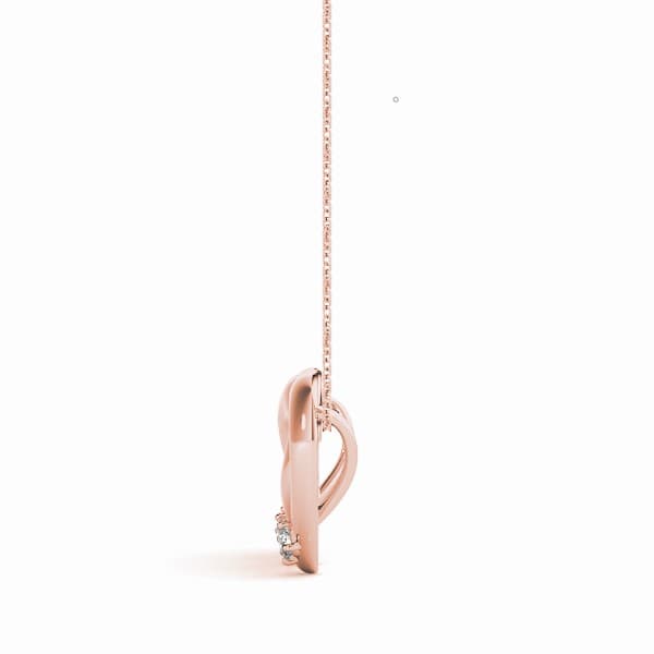 2 Row Cluster Pendant (0.09 ct. tw.), Side view in rose gold