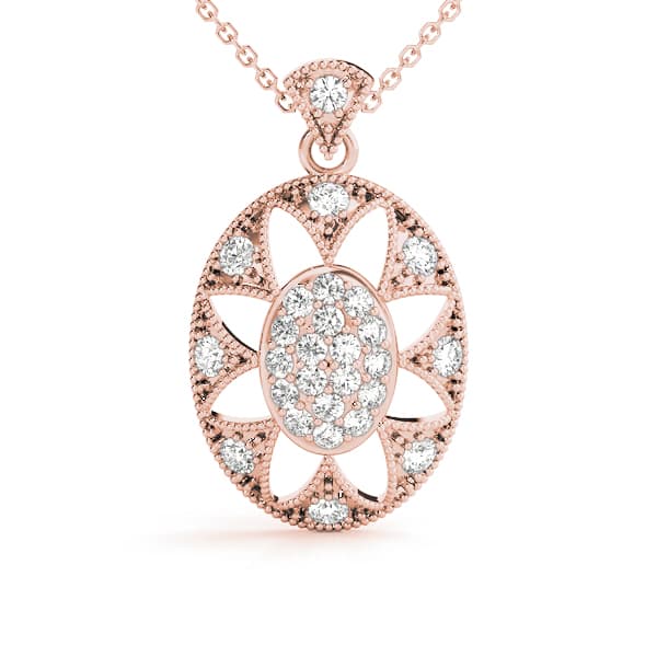 Fashion Cluster - Oval (1/3 ct. tw.), Front view in rose gold