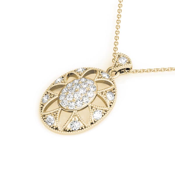Fashion Cluster - Oval (1/3 ct. tw.), Side view in yellow gold