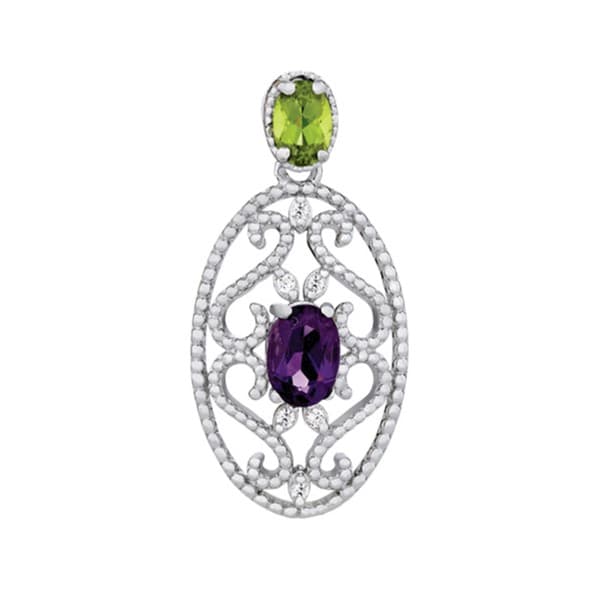 Pendants Color Oval — White Gold