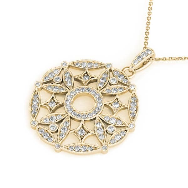 Fashion Pendant (0.52 ct. tw.), Side view in yellow gold