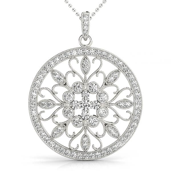 Circle Filigree Milgrain Fashion Pendant — View 1