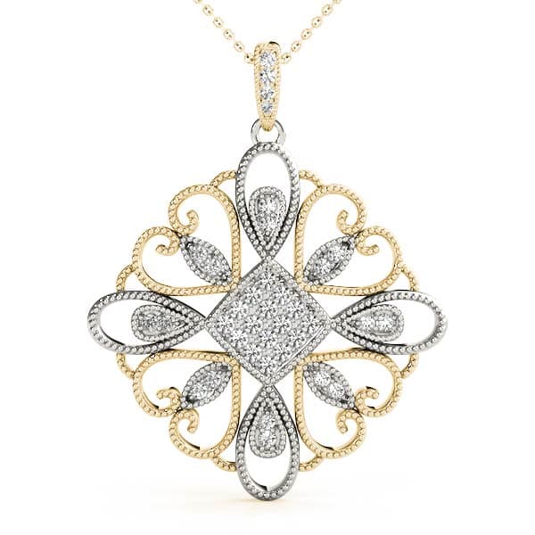 Fashion Pendant (1/3 ct. tw.), Front view in yellow gold