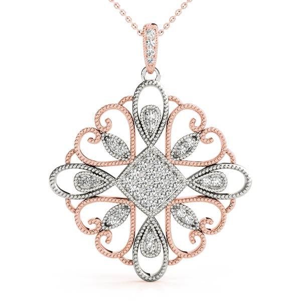 Fashion Pendant (1/3 ct. tw.), Front view in rose gold