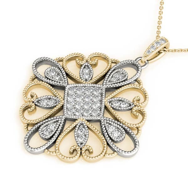Fashion Pendant (1/3 ct. tw.), Side view in yellow gold