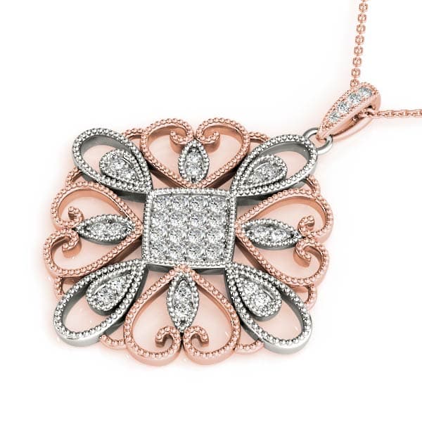 Fashion Pendant (1/3 ct. tw.), Side view in rose gold