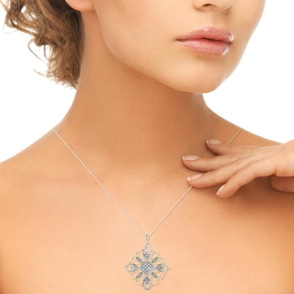 Fashion Pendant (1/3 ct. tw.), Top view in yellow gold