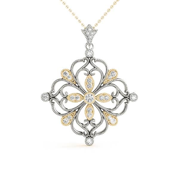 Fashion Pendant (1/3 ct. tw.), Front view in yellow gold