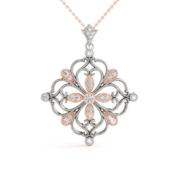 Fashion Pendant (1/3 ct. tw.), Front view in rose gold