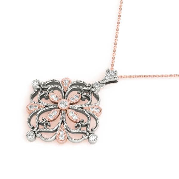 Fashion Pendant (1/3 ct. tw.), Side view in rose gold