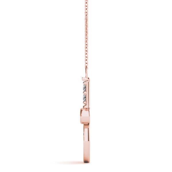 Bezel Tennis Racket Shape Pendant (0.06 ct. tw.), Side view in rose gold