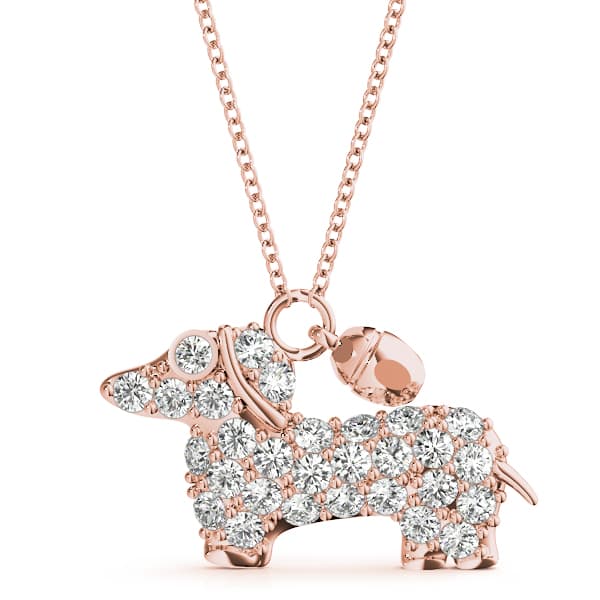Doggy Charm (0.45 ct. tw.), Front view in rose gold