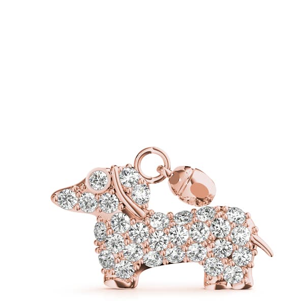 Doggy Charm (0.45 ct. tw.), On hand view in rose gold