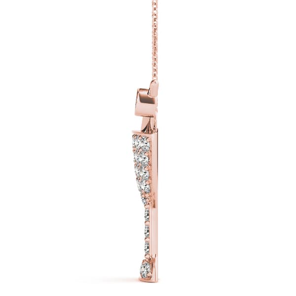 Martini Glass Charm (0.47 ct. tw.), Side view in rose gold