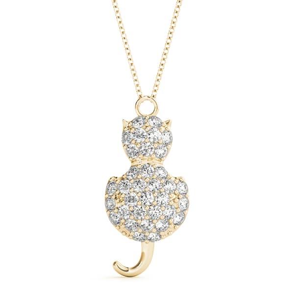 Cat Charm (1/2 ct. tw.), Front view in yellow gold