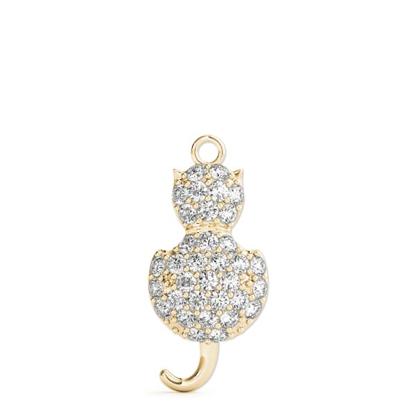 Cat Charm (1/2 ct. tw.), On hand view in yellow gold