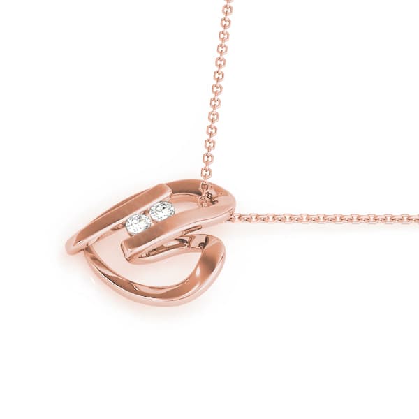 2-Stone Heart Pendant (0.46 ct. tw.), Side view in rose gold